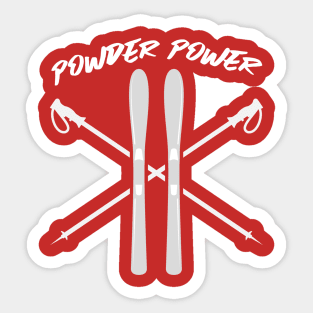 Powder Power, Skier T-shirt, Snowboarding T-Shirt, Winter Hoodie, Ski Design Sticker